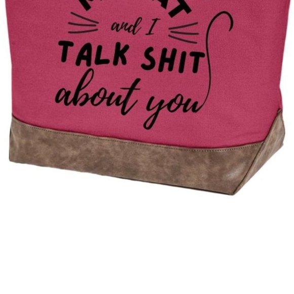 My cat and I quality canvas tote bag by Authentic pigment - Picture 3 of 5